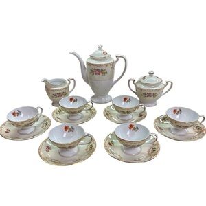 Noritake Romana Porcelain China Tea Set Japan 6 Full Set Excellent Vintage